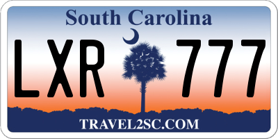 SC license plate LXR777