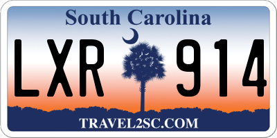SC license plate LXR914