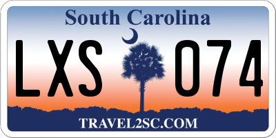 SC license plate LXS074