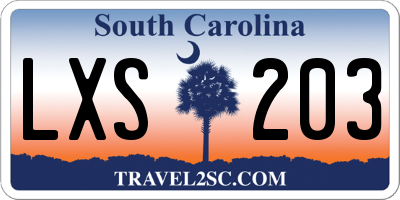 SC license plate LXS203