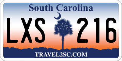 SC license plate LXS216