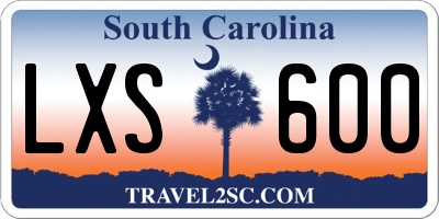 SC license plate LXS600
