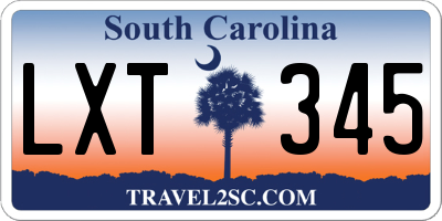 SC license plate LXT345