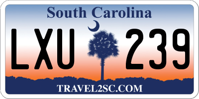 SC license plate LXU239