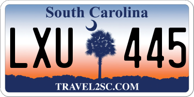 SC license plate LXU445