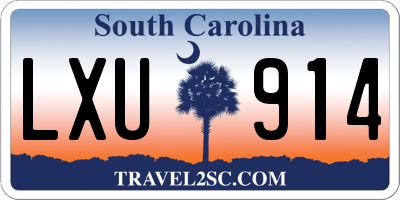 SC license plate LXU914