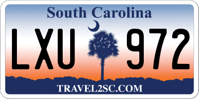 SC license plate LXU972
