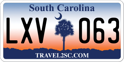 SC license plate LXV063