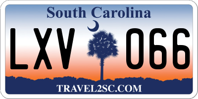 SC license plate LXV066
