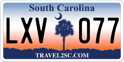 SC license plate LXV077