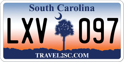 SC license plate LXV097