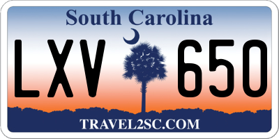 SC license plate LXV650
