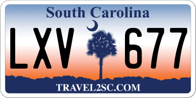 SC license plate LXV677