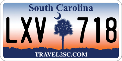 SC license plate LXV718