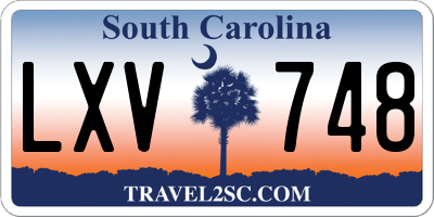 SC license plate LXV748