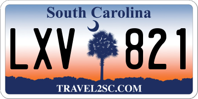 SC license plate LXV821