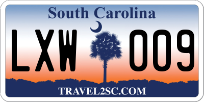 SC license plate LXW009