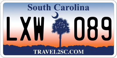 SC license plate LXW089