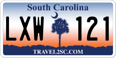 SC license plate LXW121