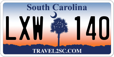 SC license plate LXW140