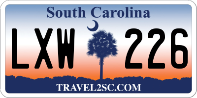 SC license plate LXW226