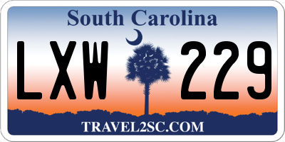 SC license plate LXW229