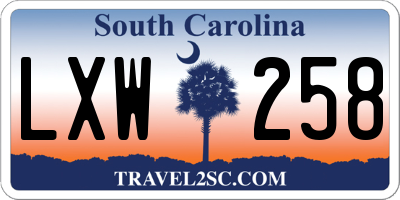 SC license plate LXW258