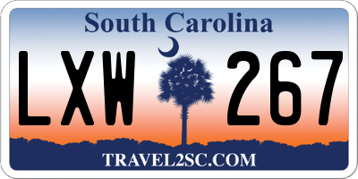 SC license plate LXW267