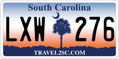 SC license plate LXW276