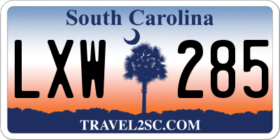SC license plate LXW285