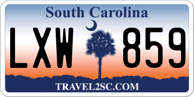 SC license plate LXW859