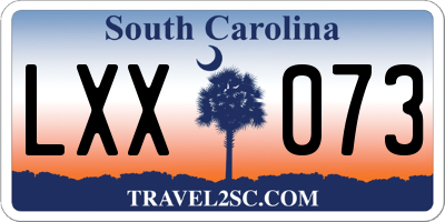 SC license plate LXX073