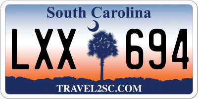 SC license plate LXX694