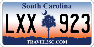 SC license plate LXX923