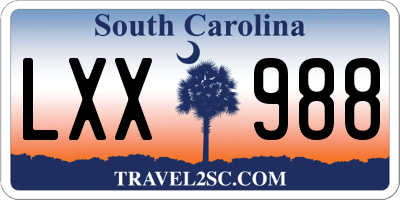 SC license plate LXX988