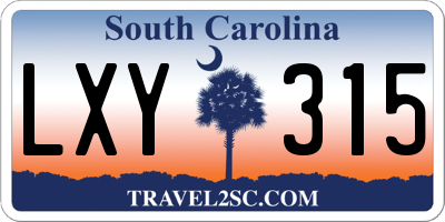 SC license plate LXY315