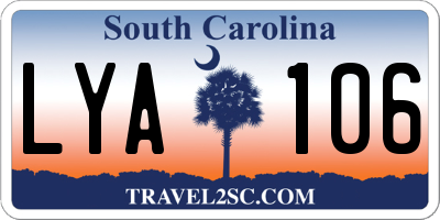 SC license plate LYA106