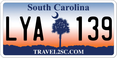 SC license plate LYA139