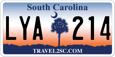 SC license plate LYA214