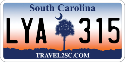 SC license plate LYA315