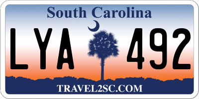 SC license plate LYA492