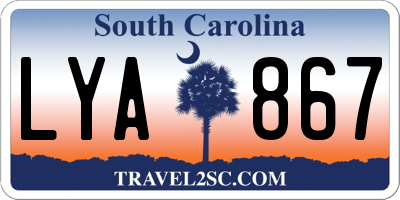SC license plate LYA867