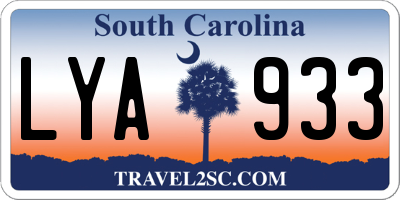 SC license plate LYA933