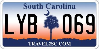 SC license plate LYB069