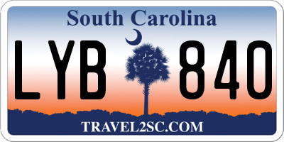 SC license plate LYB840