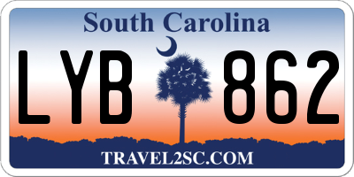 SC license plate LYB862