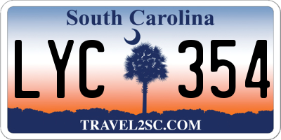 SC license plate LYC354