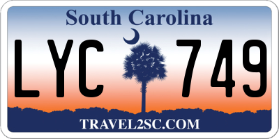 SC license plate LYC749
