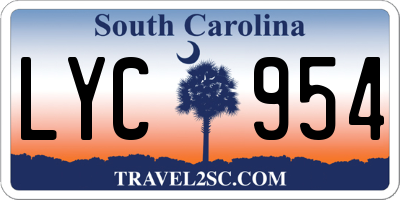 SC license plate LYC954
