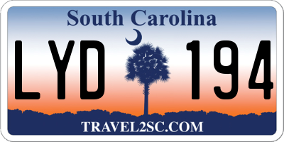 SC license plate LYD194